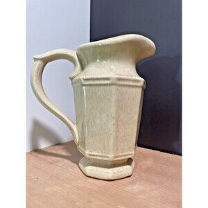McCoy Usa 7534 Oatmeal Ceramic Small Pitcher 7.5" Tall Excellent Condition